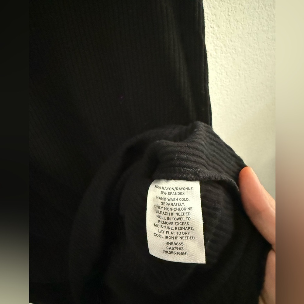 Abound // EUC Black Long Sleeve Henley Top - Picture 3 of 4